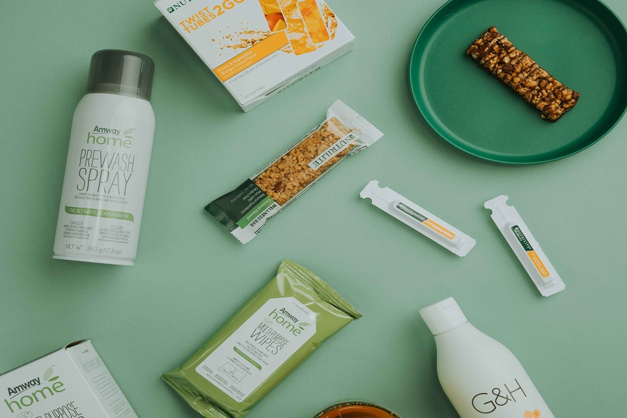 Amway Brand Customer Favorite Flat Lay Photography focused on the Amway lifestyle with products,geared towards social media.