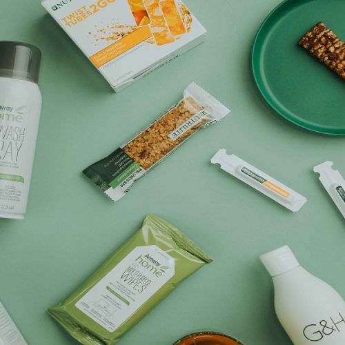 Amway Brand Customer Favorite Flat Lay Photography focused on the Amway lifestyle with products,geared towards social media.